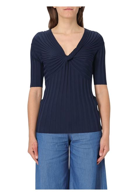 Maglia a v Liu Jo in misto viscosa a coste Liu Jo | WA5340MS55N93921